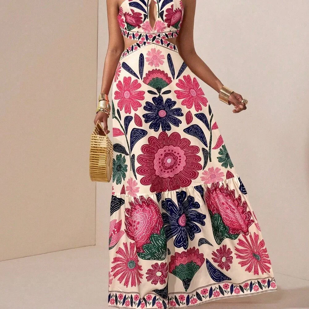 Hot Pink Boho Women's Dress - Picture 5 of 6